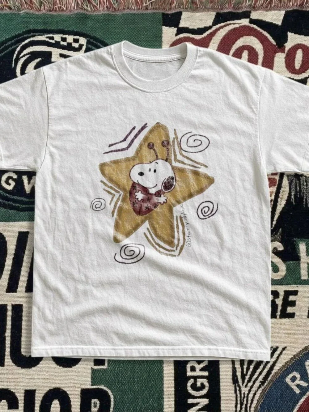 White Snoopy Star Heart Cute Cartoon t shirt